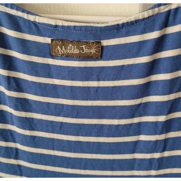 Matilda Jane Womens Small Striped Blue Road Ahead MAXI Dress Spring Picnic - Picture 5 of 6
